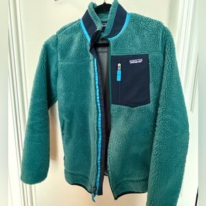 Patagonia Teal and Black Fleece Jacket